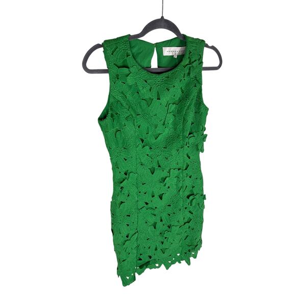 Endless Rose Floral Embroidered Mini Sheath Dress Garden Statement Green Small - Picture 5 of 10